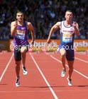 Adam Gemili (GB) and Richard Kilty (GB)  mens 100 metres heats, IAAF Diamond League, Birmingham. Photo: David T. Hewitson/Sports for All Pics